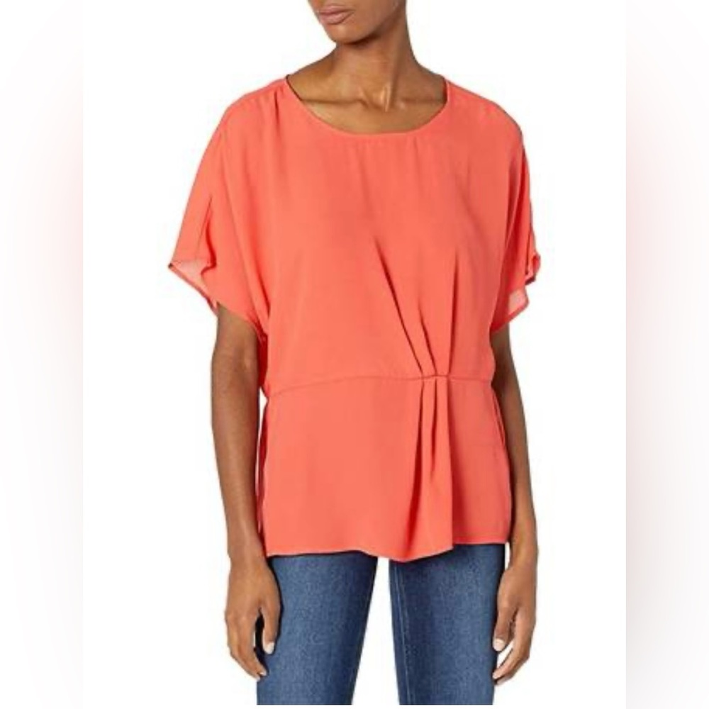 NWOT Nanette Lepore polyester blouse coral color size M